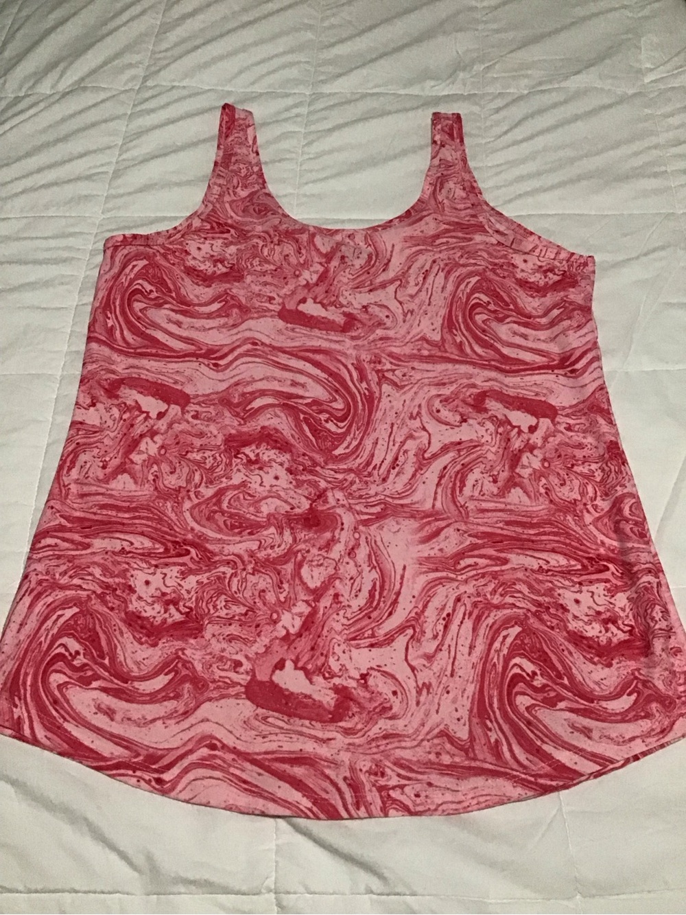 No Boundaries Pink Marble-Print Tank Top XL